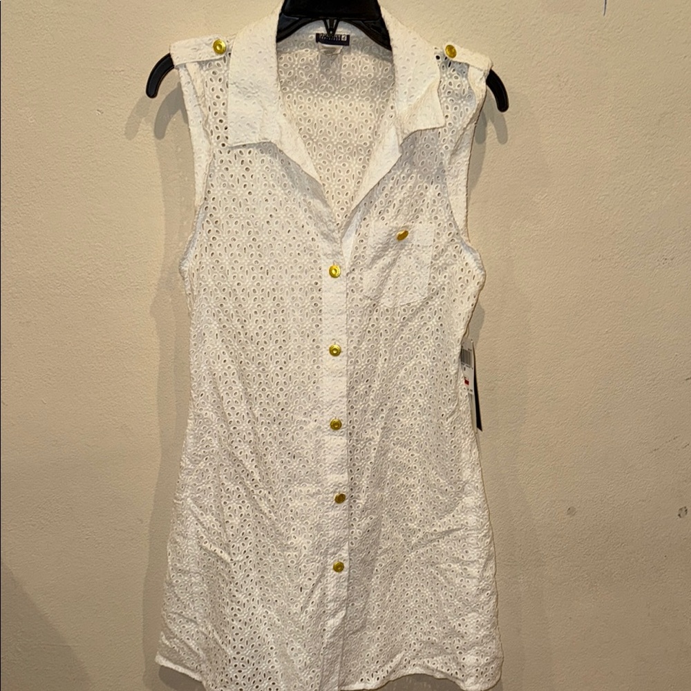 NWT Sperry Top Sider bikini swimsuit cover up dress 100% cotton - Picture 2 of 3